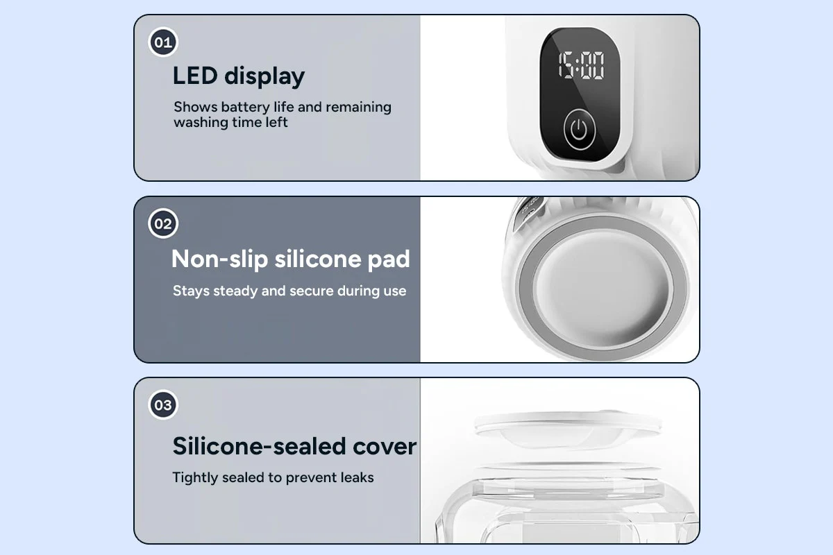 1.5L Portable Mini Washing Machine Cordless Rechargeable - Image 10