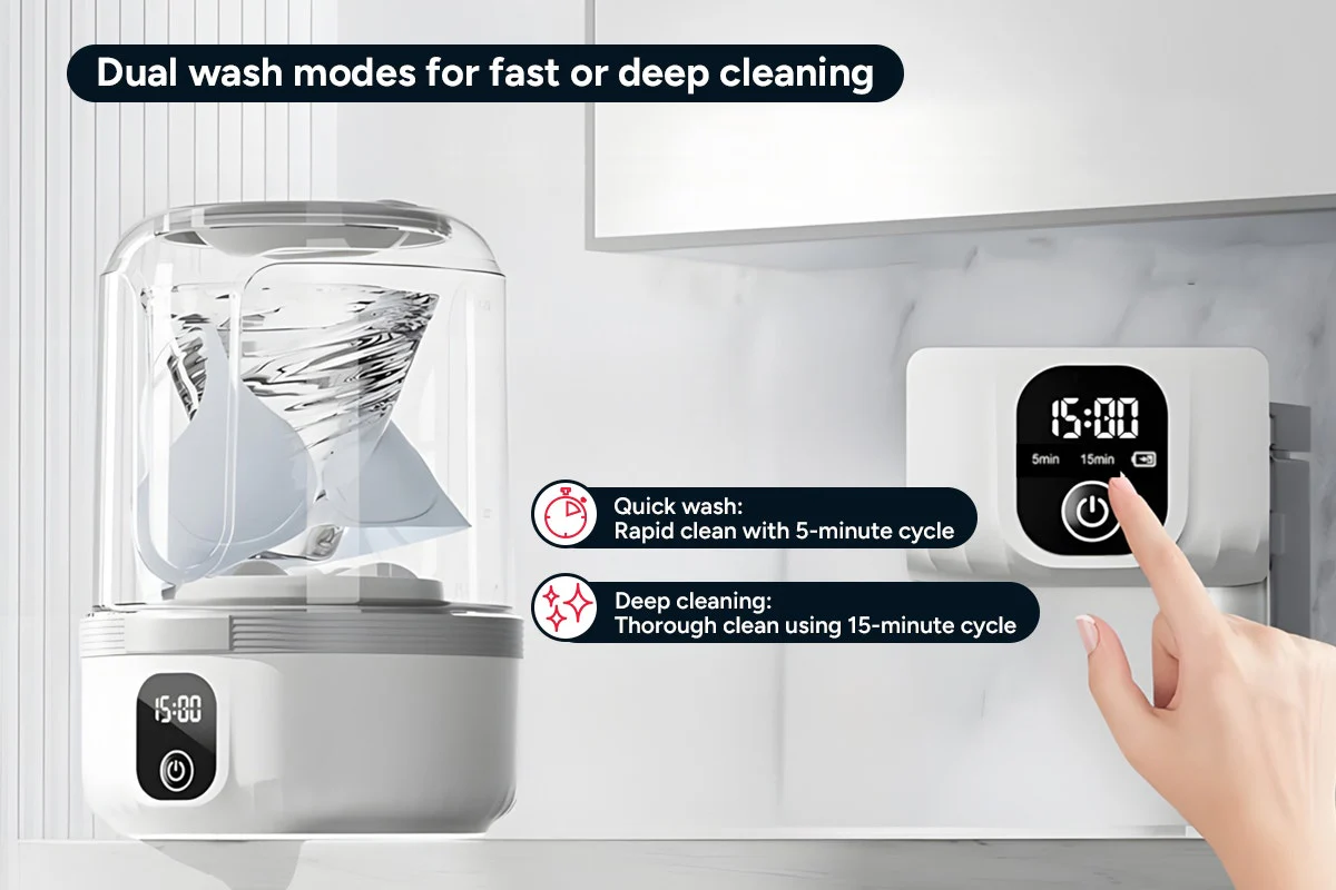 1.5L Portable Mini Washing Machine Cordless Rechargeable - Image 6
