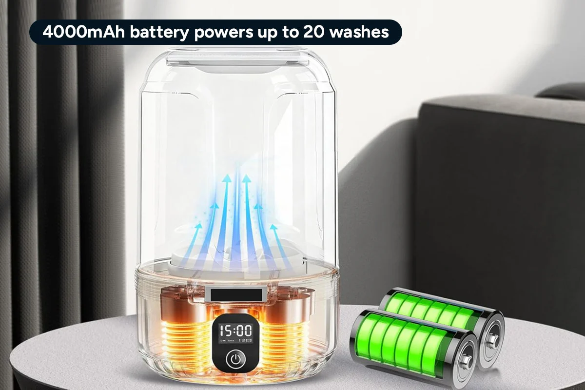 1.5L Portable Mini Washing Machine Cordless Rechargeable - Image 7