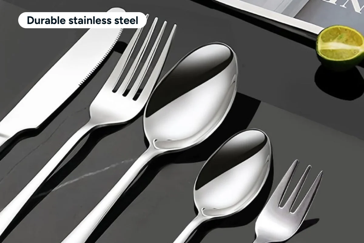 30-Piece Elegant Stainless Steel Cutlery Set for Stylish Dining - Image 3