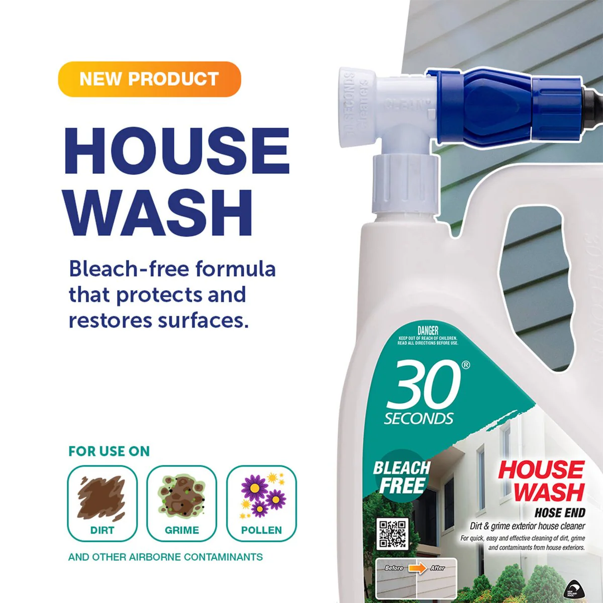 30 Seconds House Wash - 2L Hose End Bottle - Biodegradable - Safe for Plants - Image 2