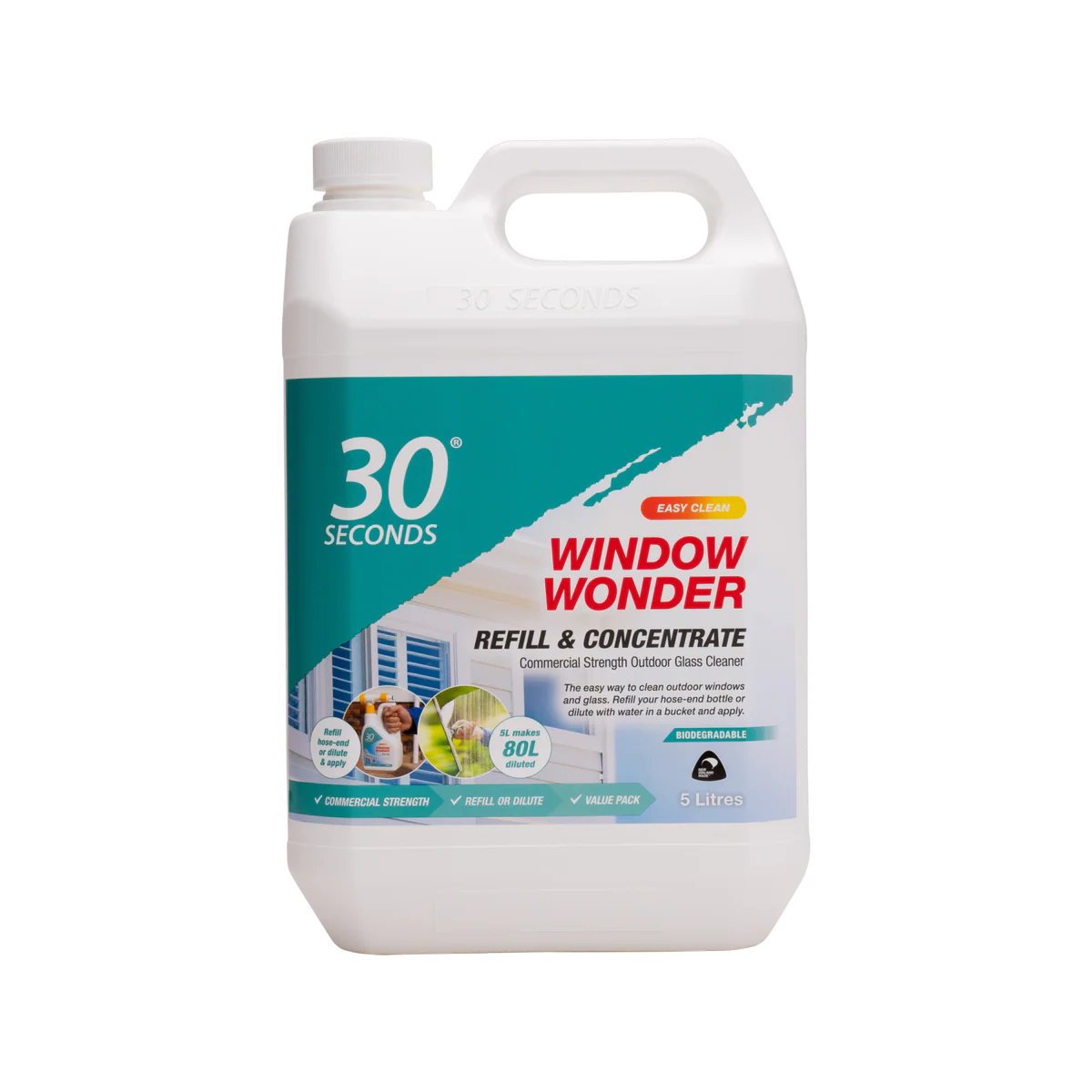 30 Seconds Window Wonder Refill - 5L - Commercial Strength Cleaning Solution