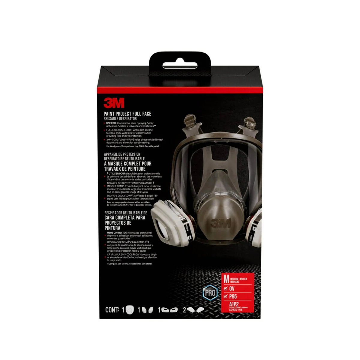 3M Full Face Respirator - Medium - Combination - Paint Spray Use