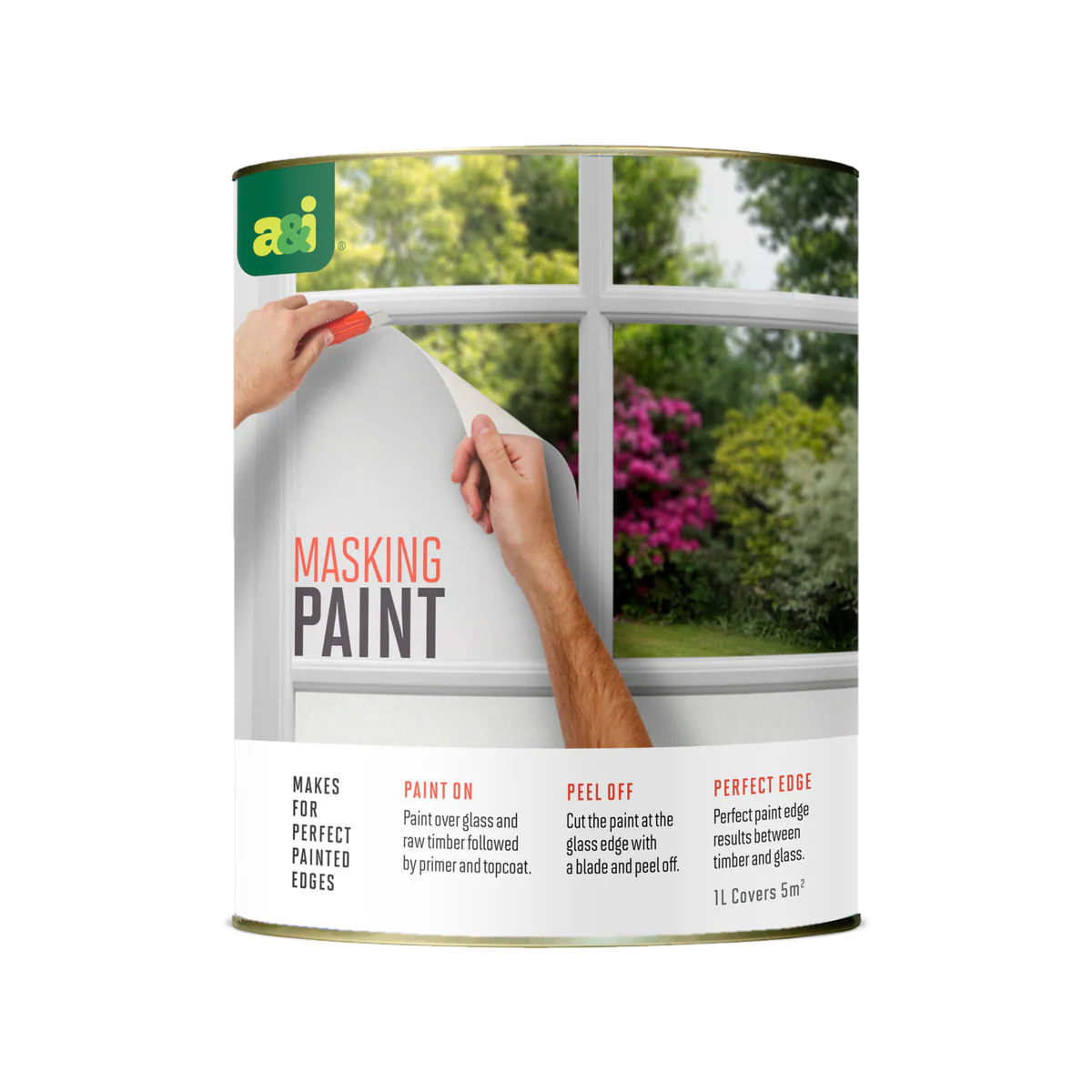 A I Coatings Masking Paint - 1L - Water Based - Peelable Coating - Easy Application