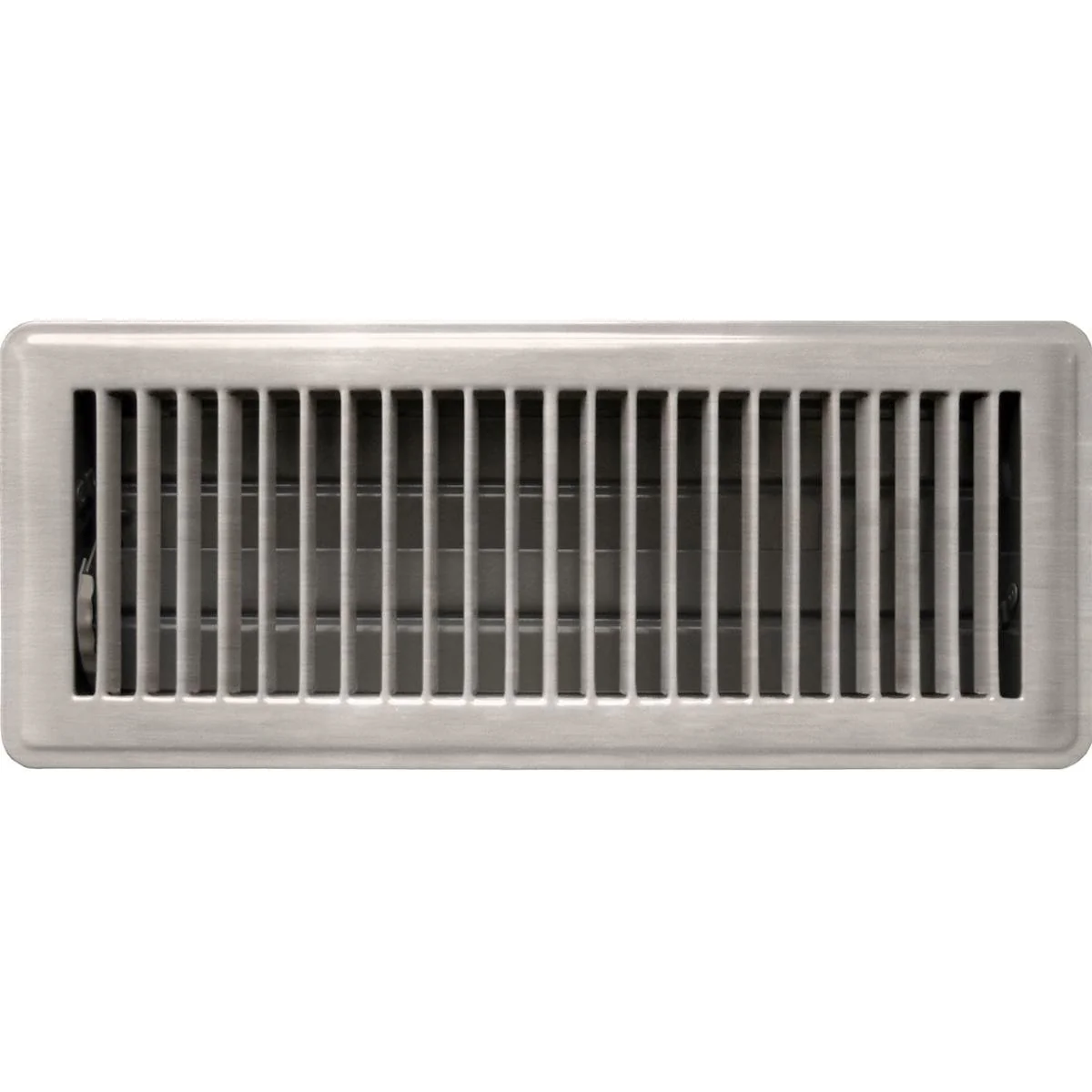 Accord Louvered Floor Register - 10 x 30cm - Plated Steel - Satin Chrome