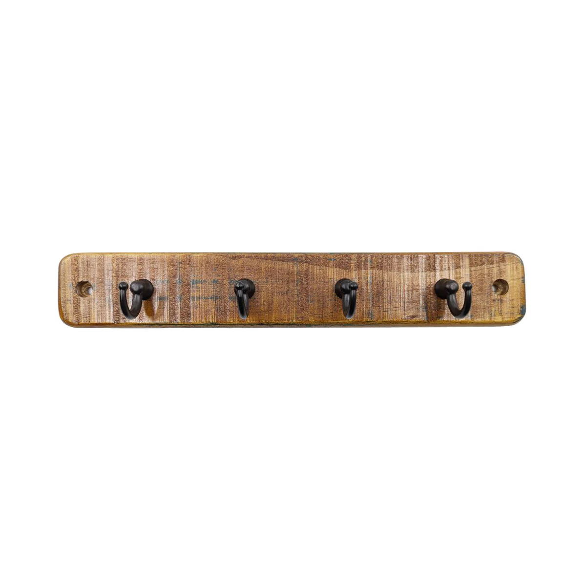 Adoored 4 Hook Rustic Board Key Rack - 245mm x 40mm x 10mm - Black - Image 2