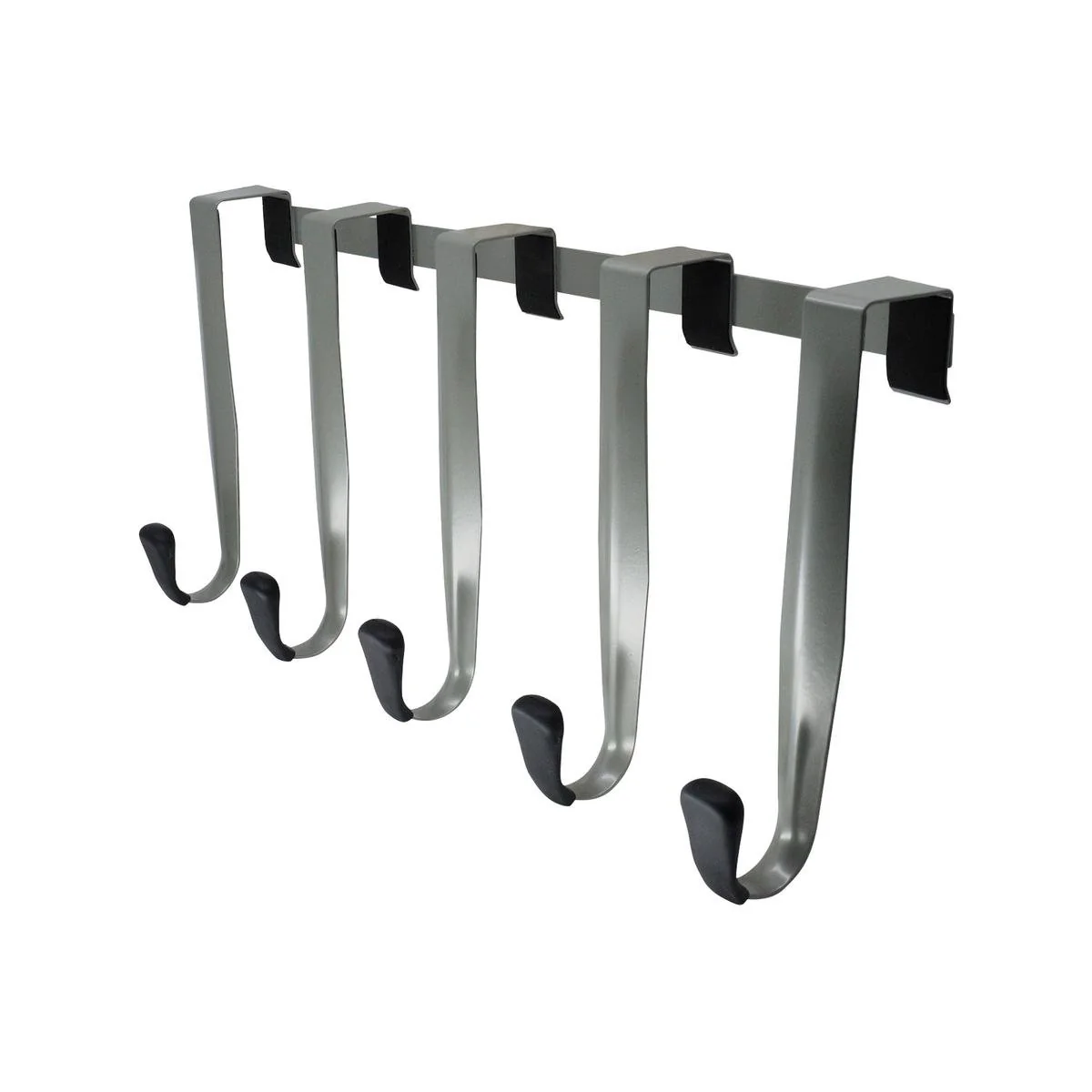 Adoored 5 Hooks Over the Door Hook Rack - 430mm x 210mm - Satin Chrome