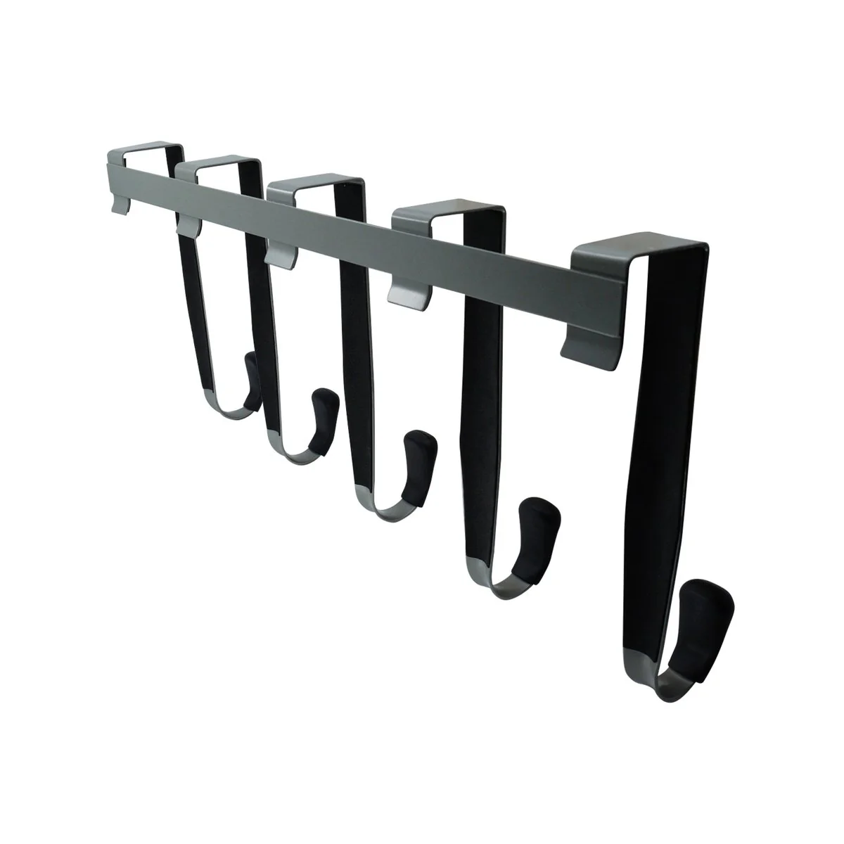 Adoored 5 Hooks Over the Door Hook Rack - 430mm x 210mm - Satin Chrome - Image 2