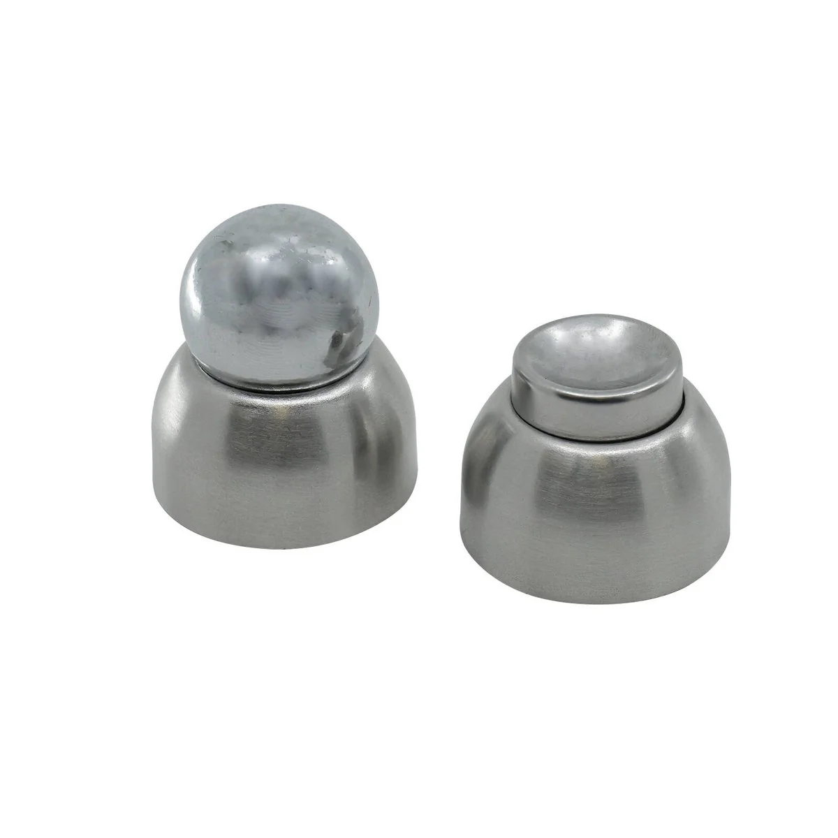 Adoored 55mm Chrome Satin Sphere Door Stop - Easy Install - Shock Absorption