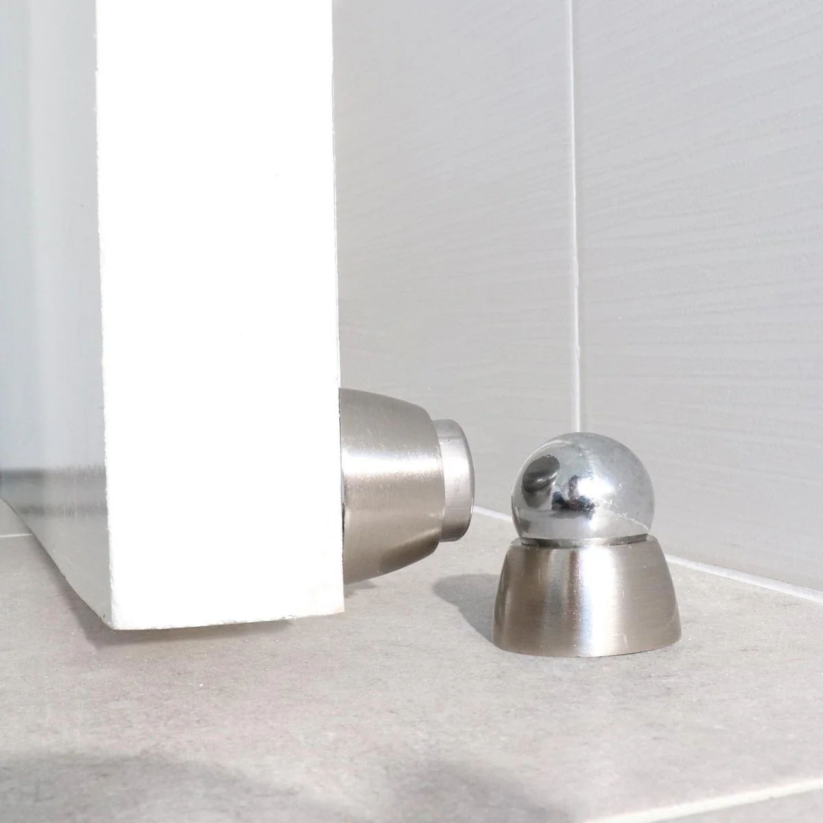 Adoored 55mm Chrome Satin Sphere Door Stop - Easy Install - Shock Absorption - Image 2
