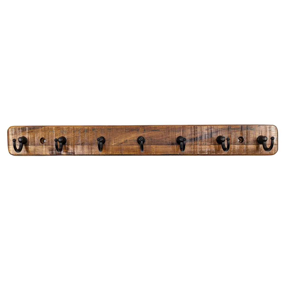 Adoored 7 Black Hook Rustic Board Key Rack - 385mm x 40mm x 10mm - Durable Organisation - Image 2