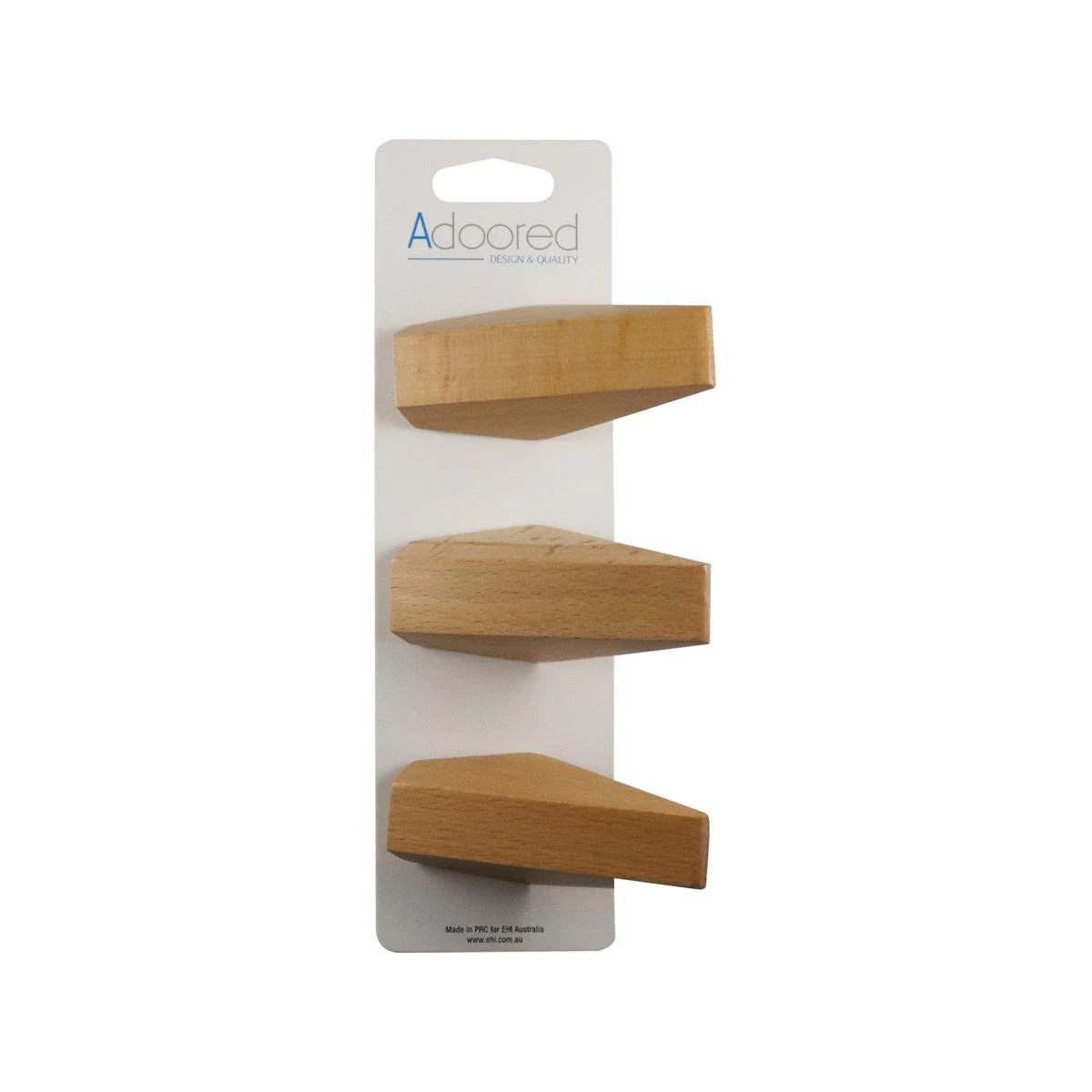Adoored Beach Triangle Deco Hook - 3 Pack - Wood and Aluminum - Unique Design