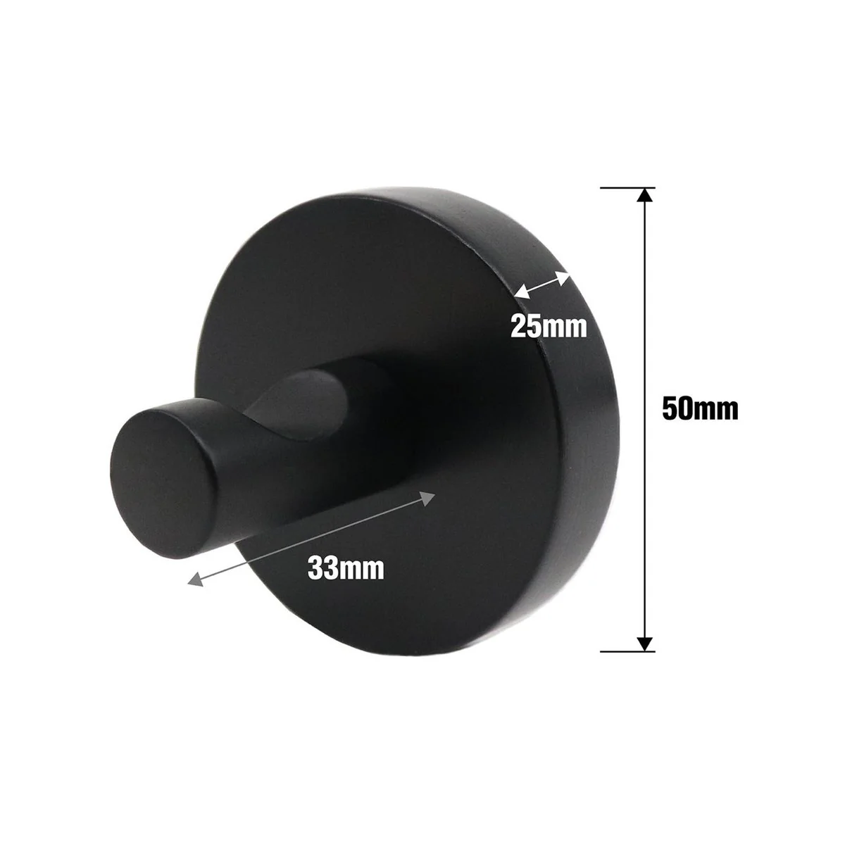 Adoored Black Timber Robe Deco Hook - 50mm x 50mm x 45mm - Durable Design - Image 3
