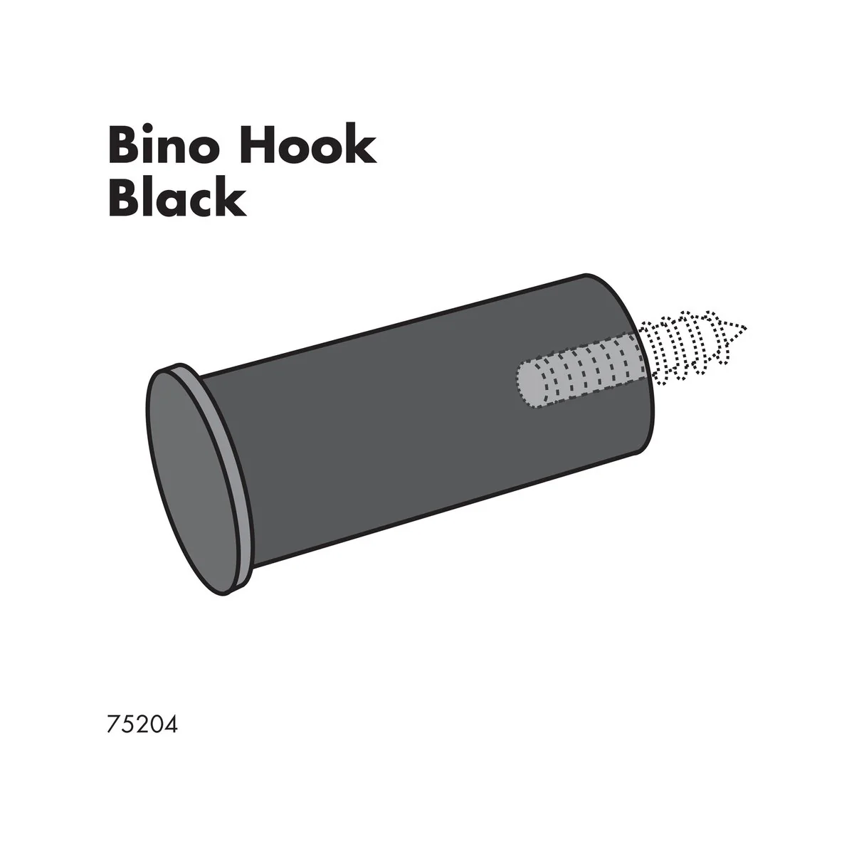 Adoored Black Stud Bino Deco Hook 3 Pack - 22mm x 64mm - Black - Image 2
