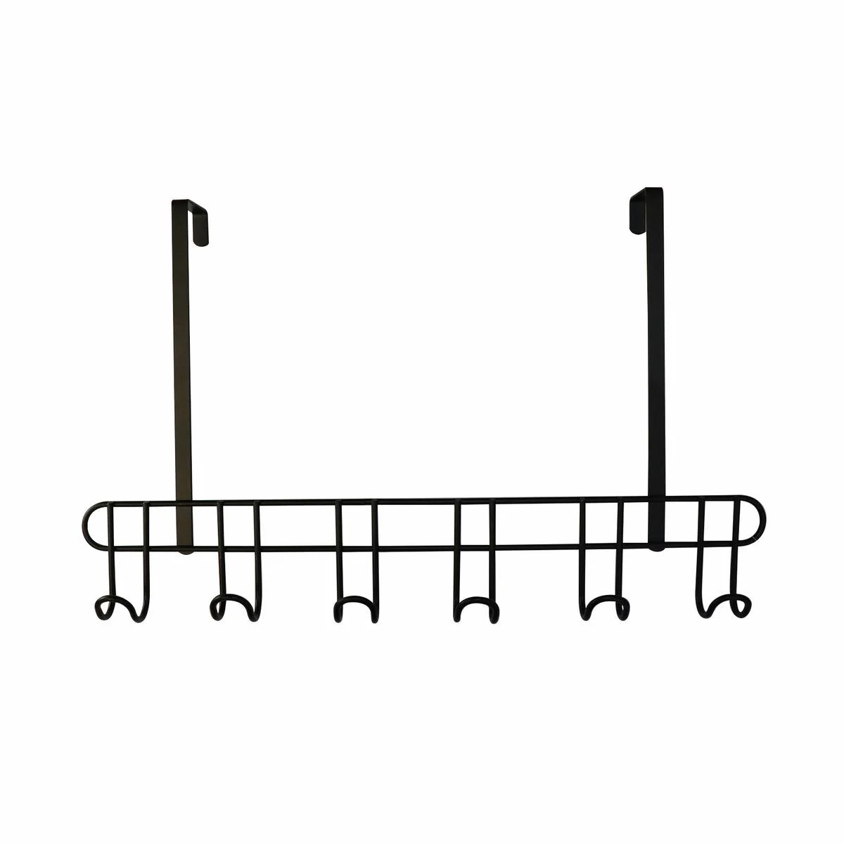 Adoored Decorative Hook Rack - 6 Hooks - Steel - Over Door Use
