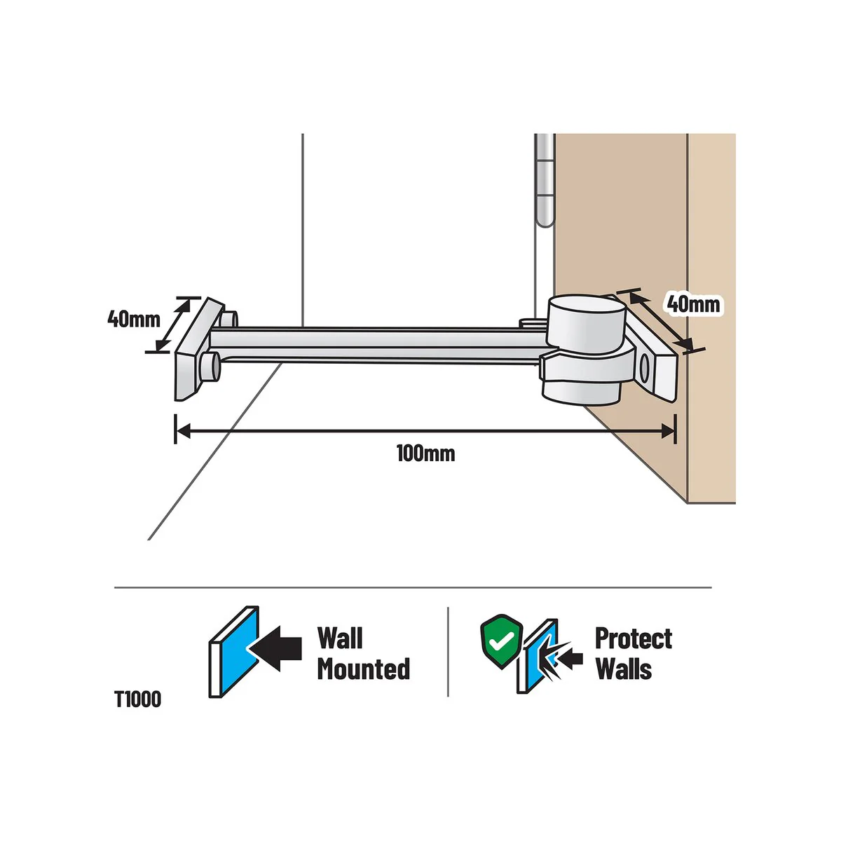 Adoored Door Clip - 100mm - Plastic - Easy Installation - Image 2