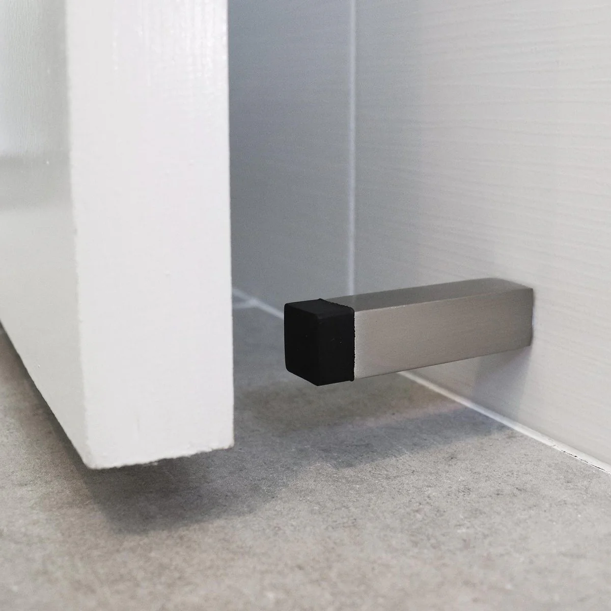 Adoored Door Stop - 20mm x 73mm - Metal - Satin Chrome Rubber Bumper - Image 2