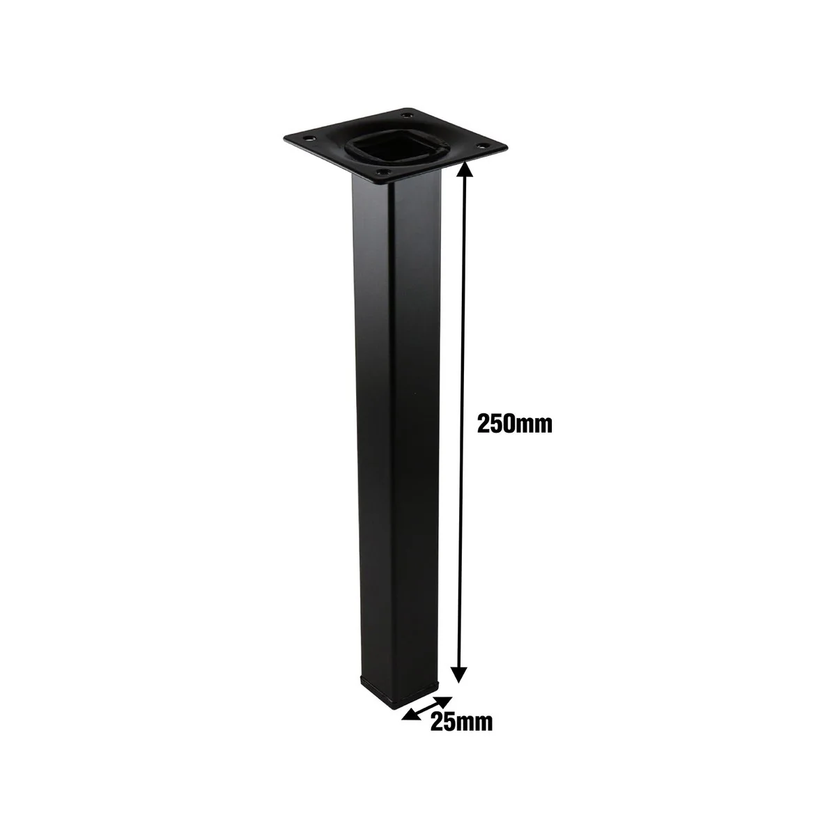 Adoored Furniture Leg - 25 x 25 x 250mm - Steel - Modern Design - Image 3
