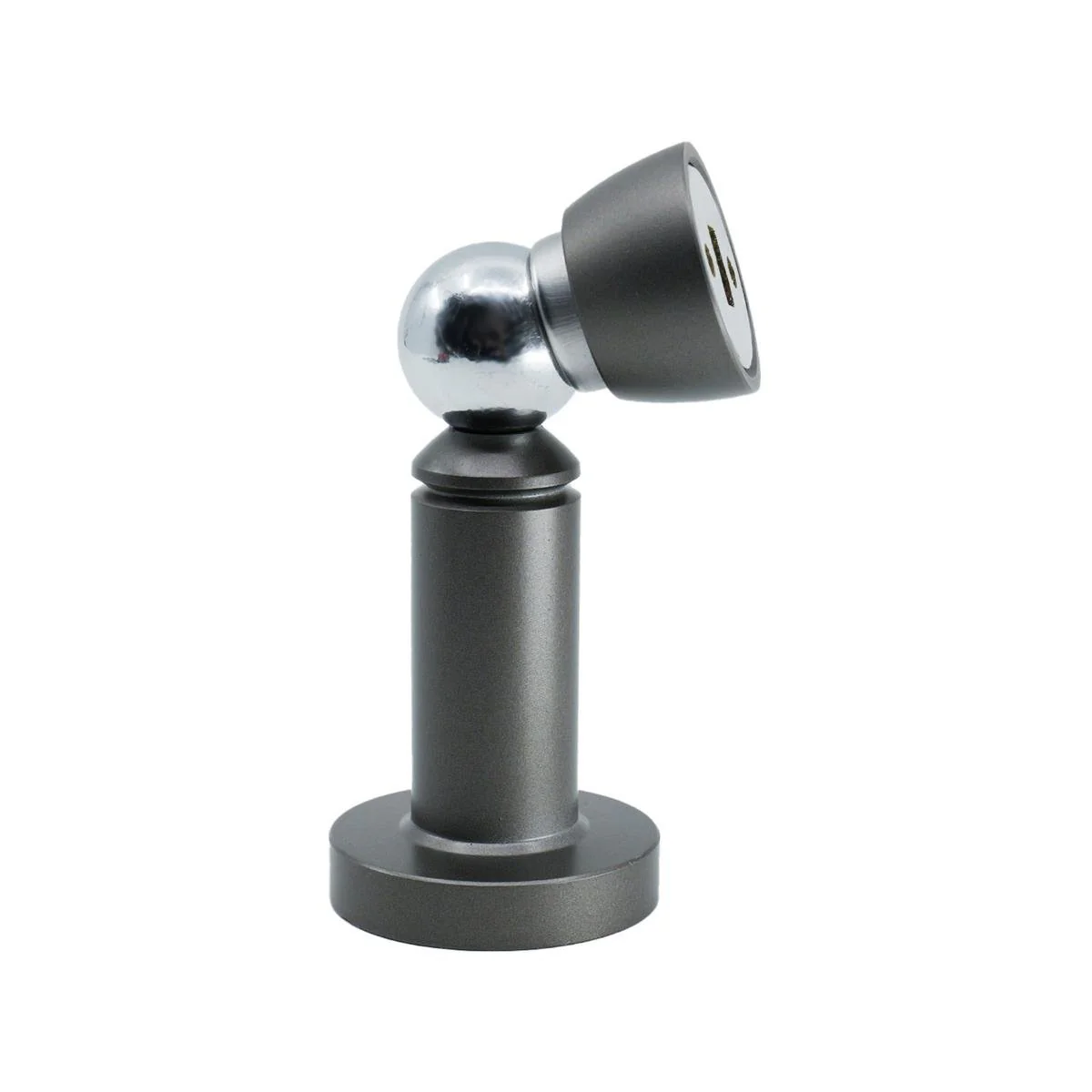 Adoored Gun Metal Grey Sphere Magnetic Door Stop - 42mm x 90mm x 55mm - Shock Absorbing