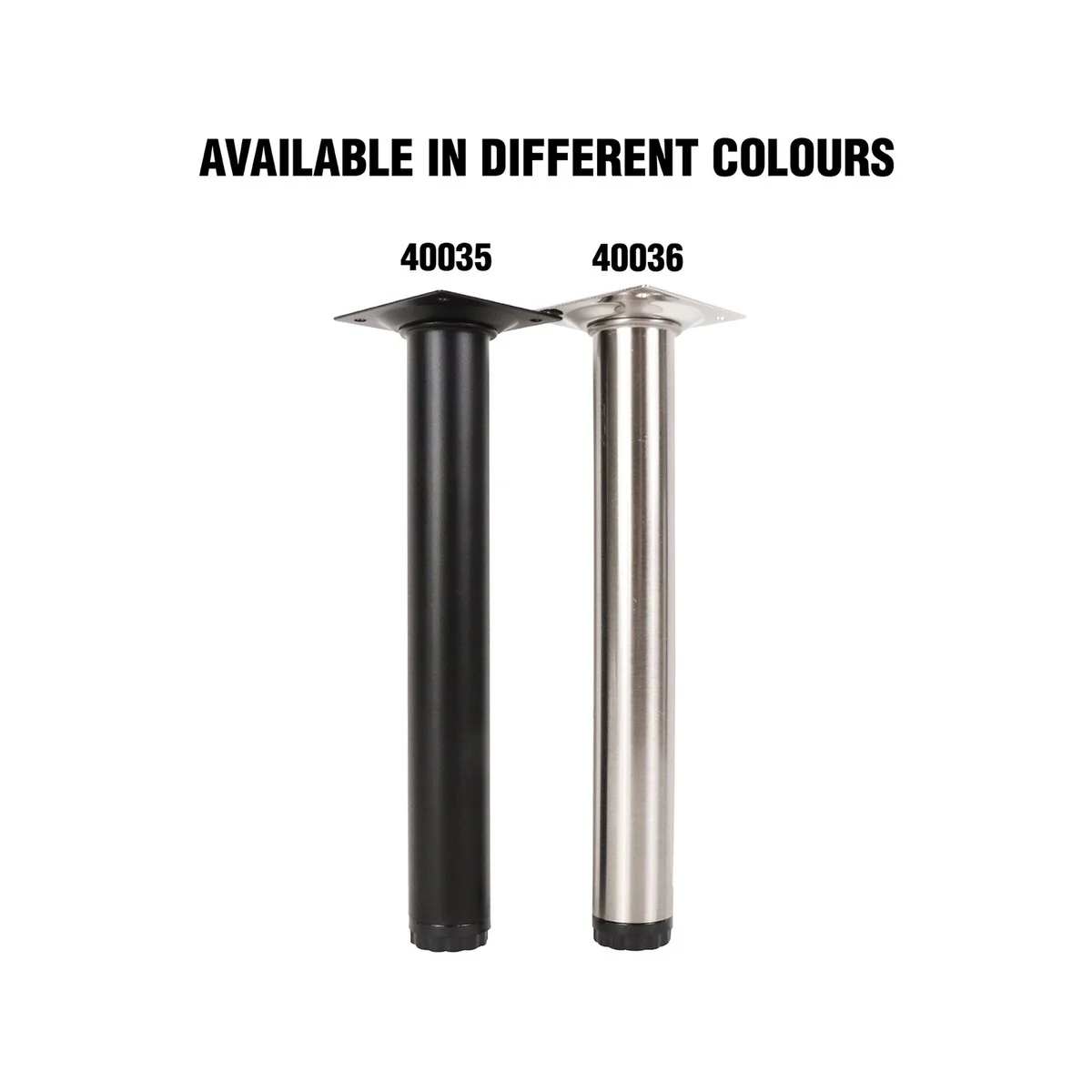 Adoored Table Leg - 30 x 230mm - Steel - Black Round Design - Image 5