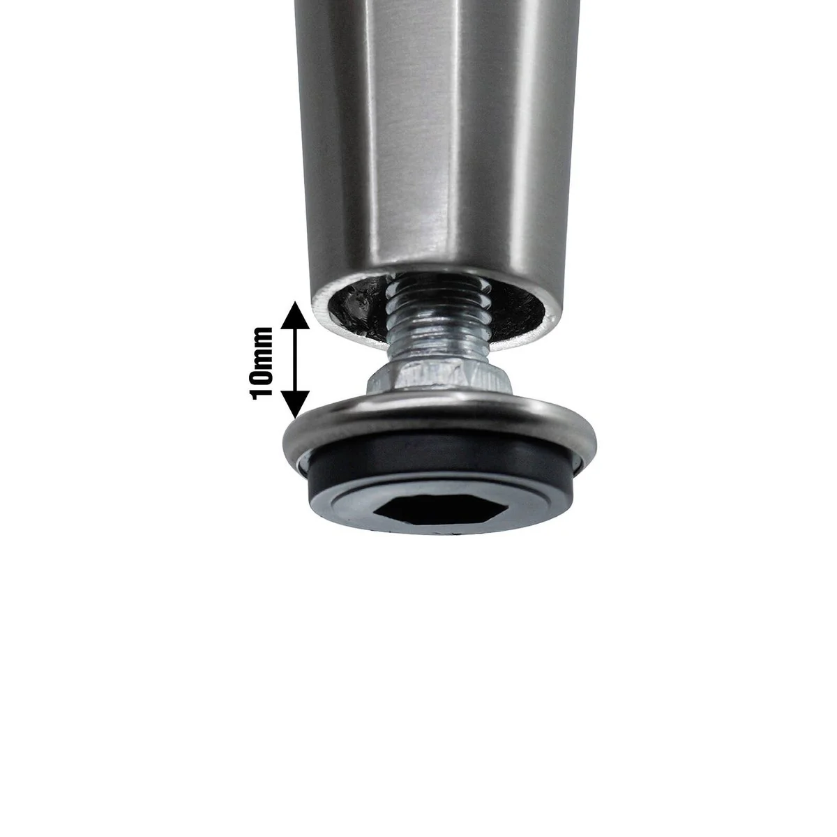 Adoored Tapered Metal Leg Furniture - 230mm - Brushed Nickel - Durable Support - Image 3