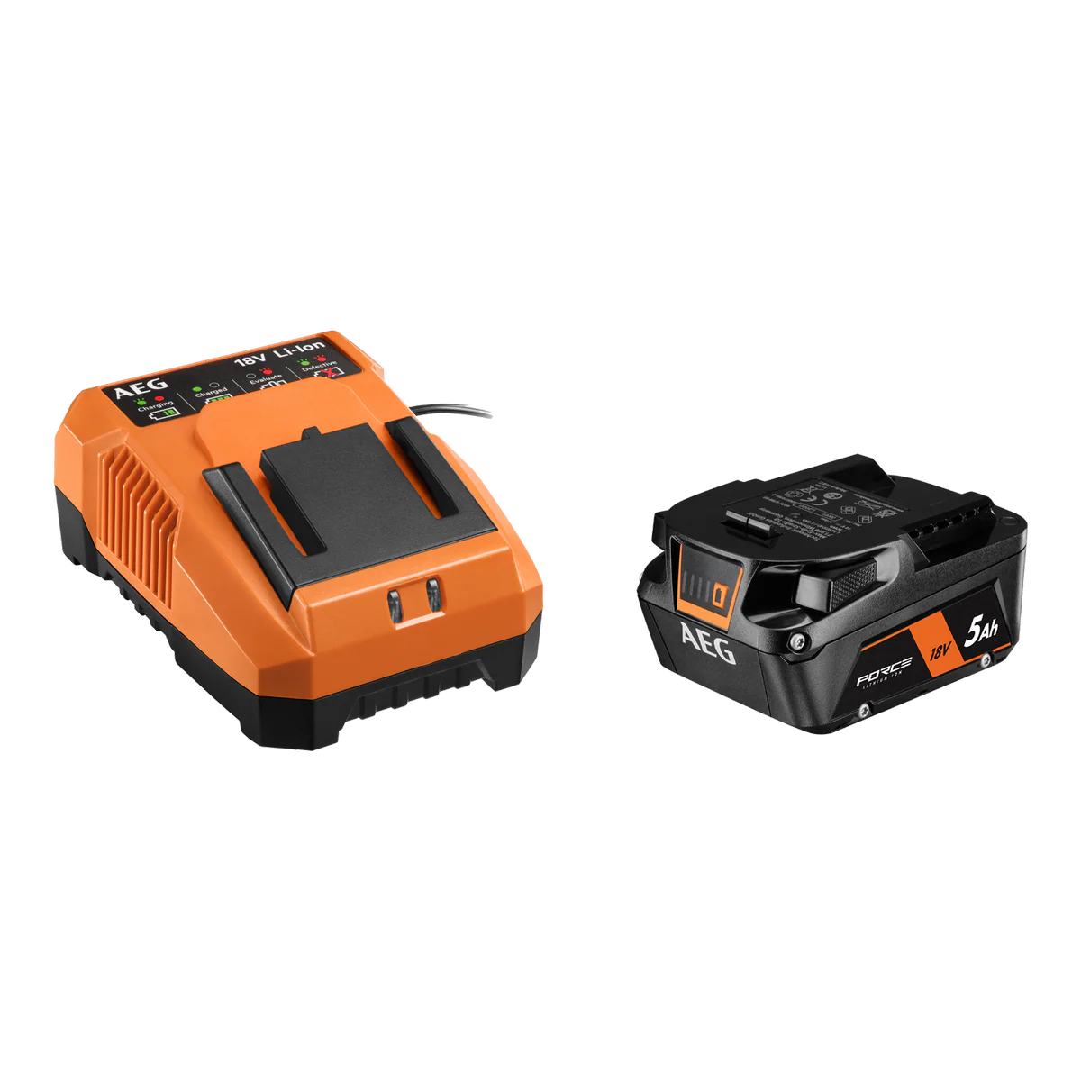 AEG 18V 5.0Ah FORCE Starter Kit - 1 Battery & Charger - Lightweight Design