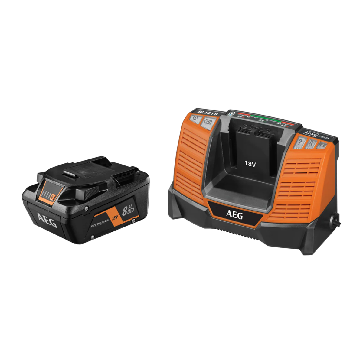AEG 18V 8.0Ah FORCE HD Starter Kit - 18V Battery & 4A Fast Charger - Enhanced Power & Runtime