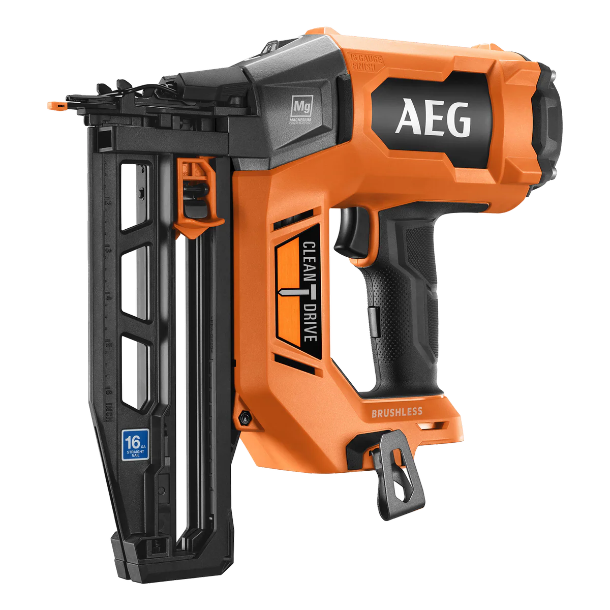 AEG 18V Brushless 16GA Straight C Brad Nailer Skin Only - 2.6kg - Efficient Nailing