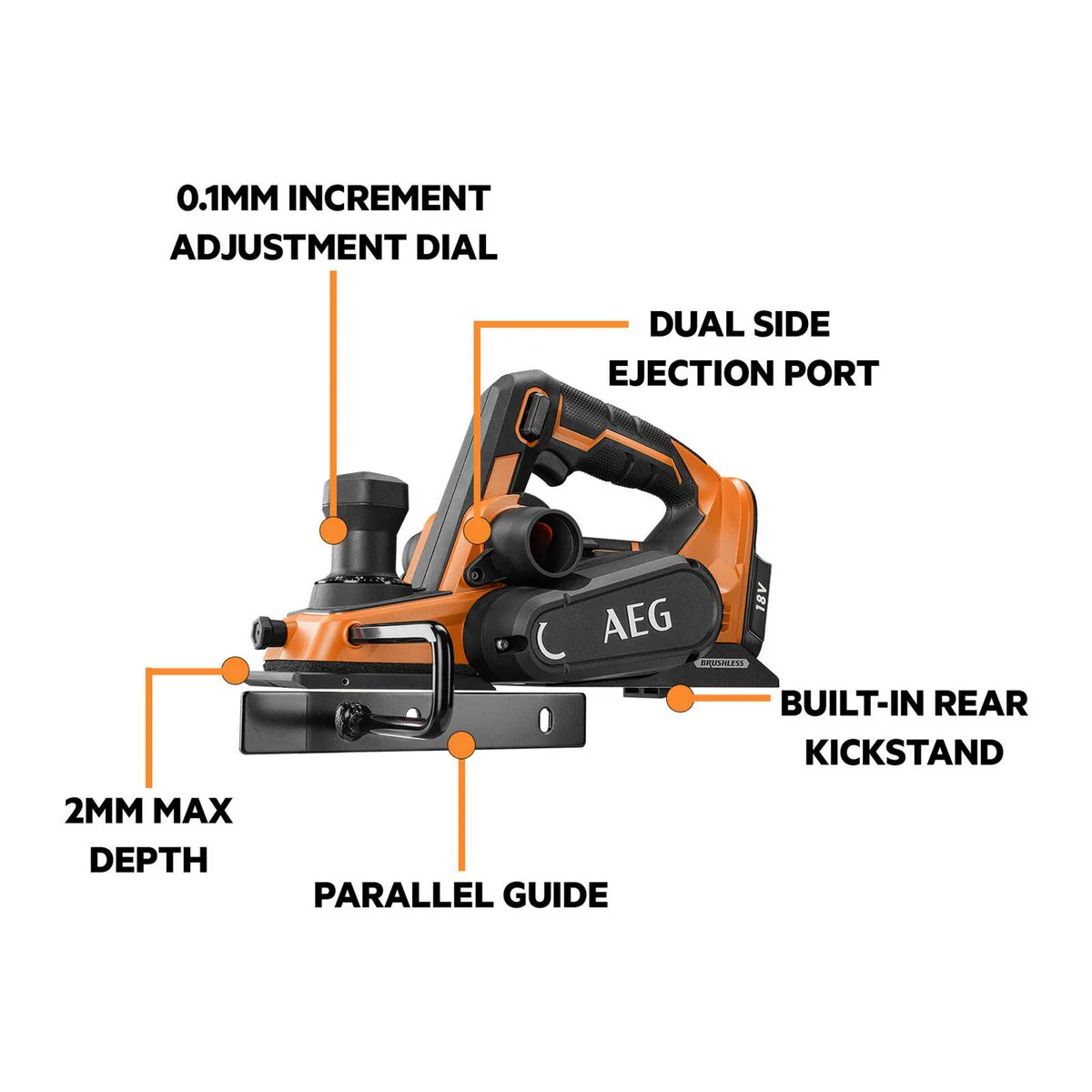 AEG 18V Brushless Planer Skin Only - 82mm - Precision Planing Tool - Image 2