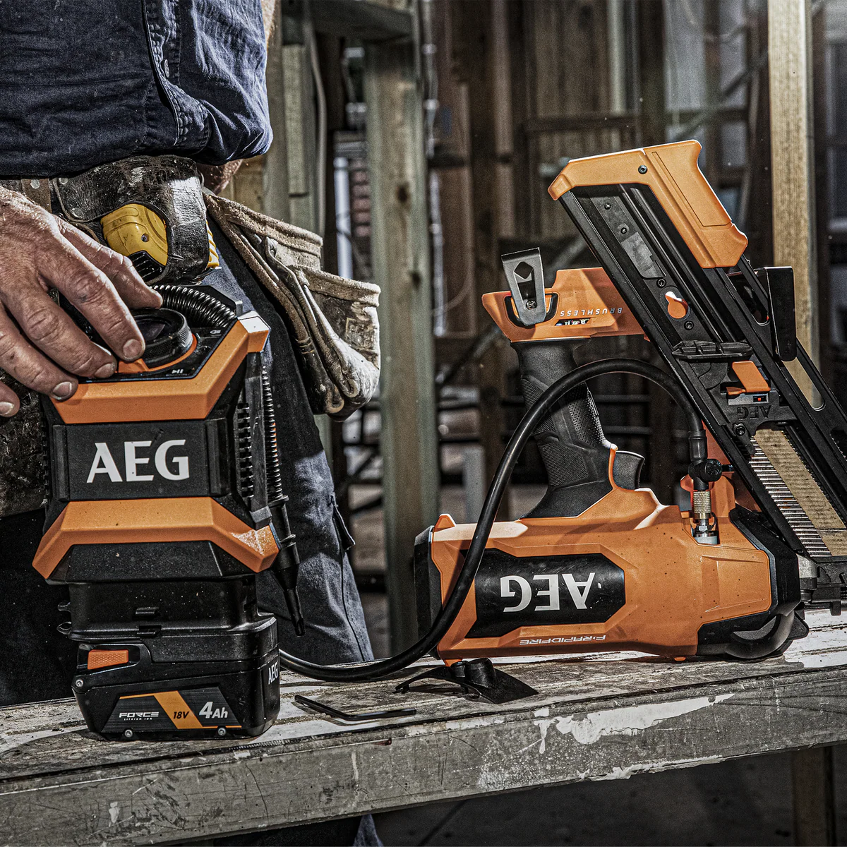 AEG 18V F-RAPID Framing Nailer Skin - 10GA - 30°-34° - 4.4kg - Efficient Firing - Image 3