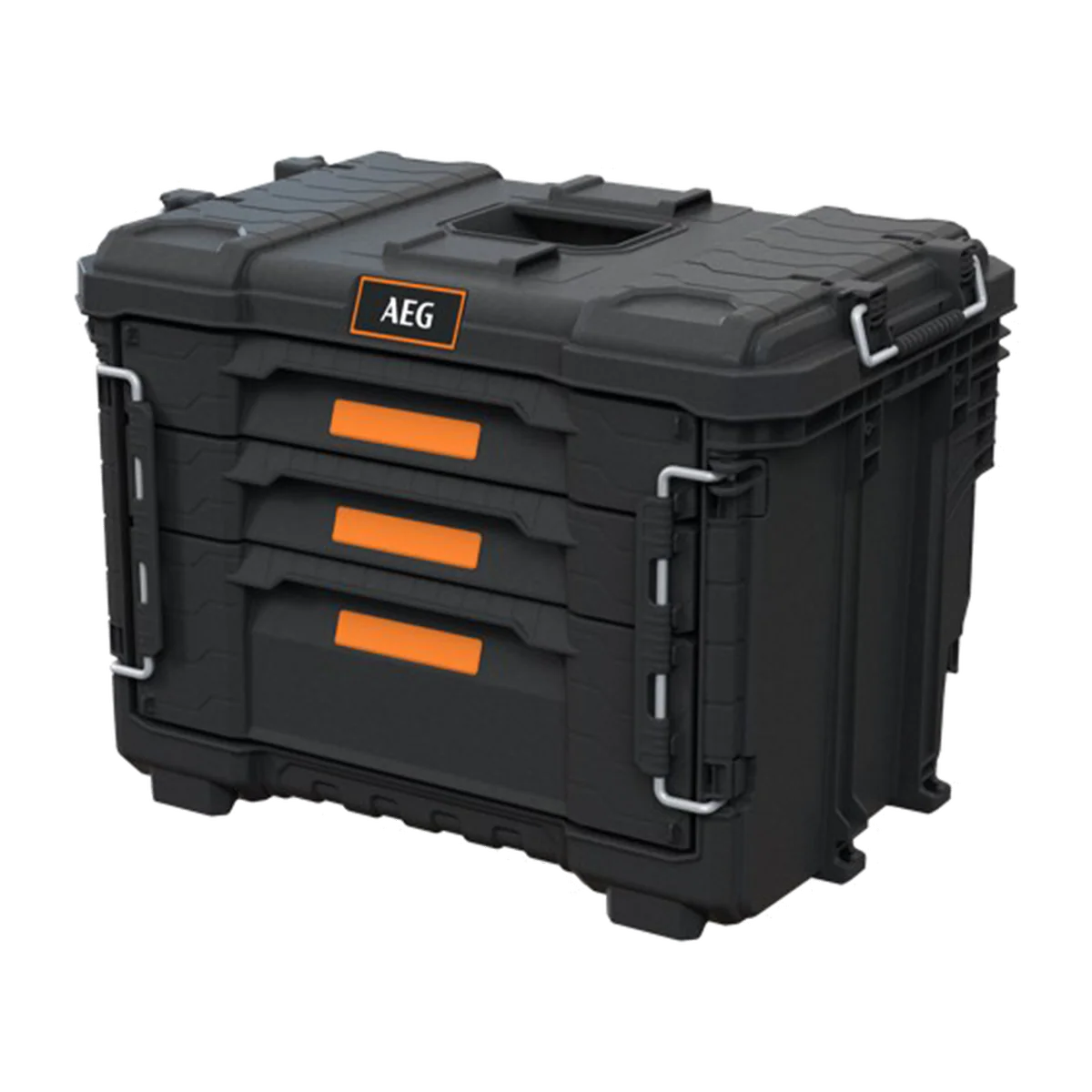 AEG Quickstack 2.0 3-Drawer Toolbox - 385mm x 411mm x 566mm - Durable Storage