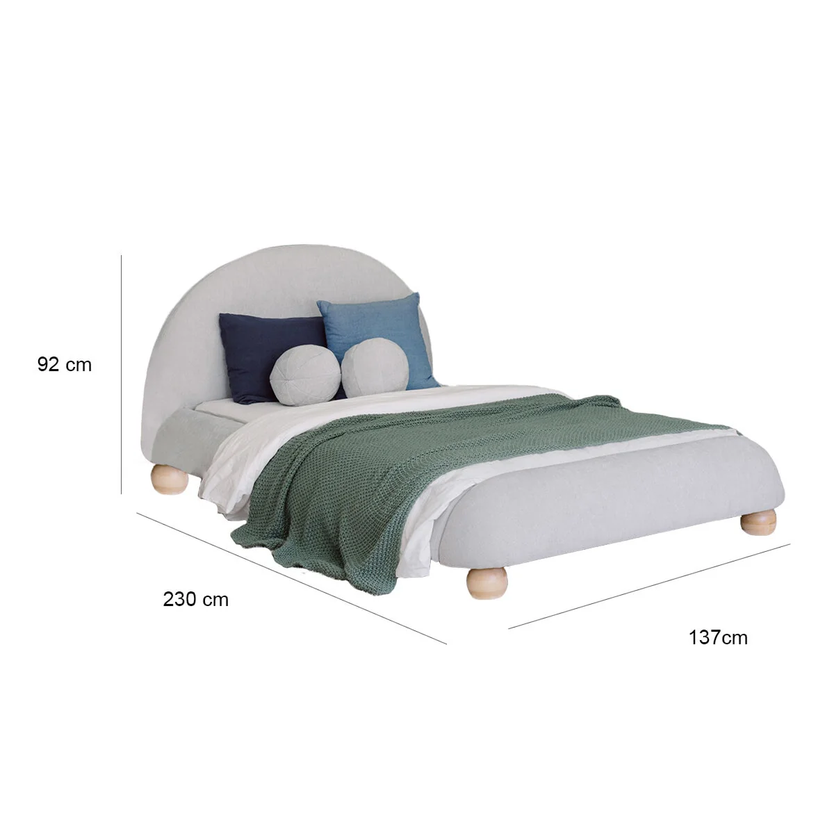 Aesthetik Kids King Single Upholstered Bed AK642524Z Grey Stylish - Image 2