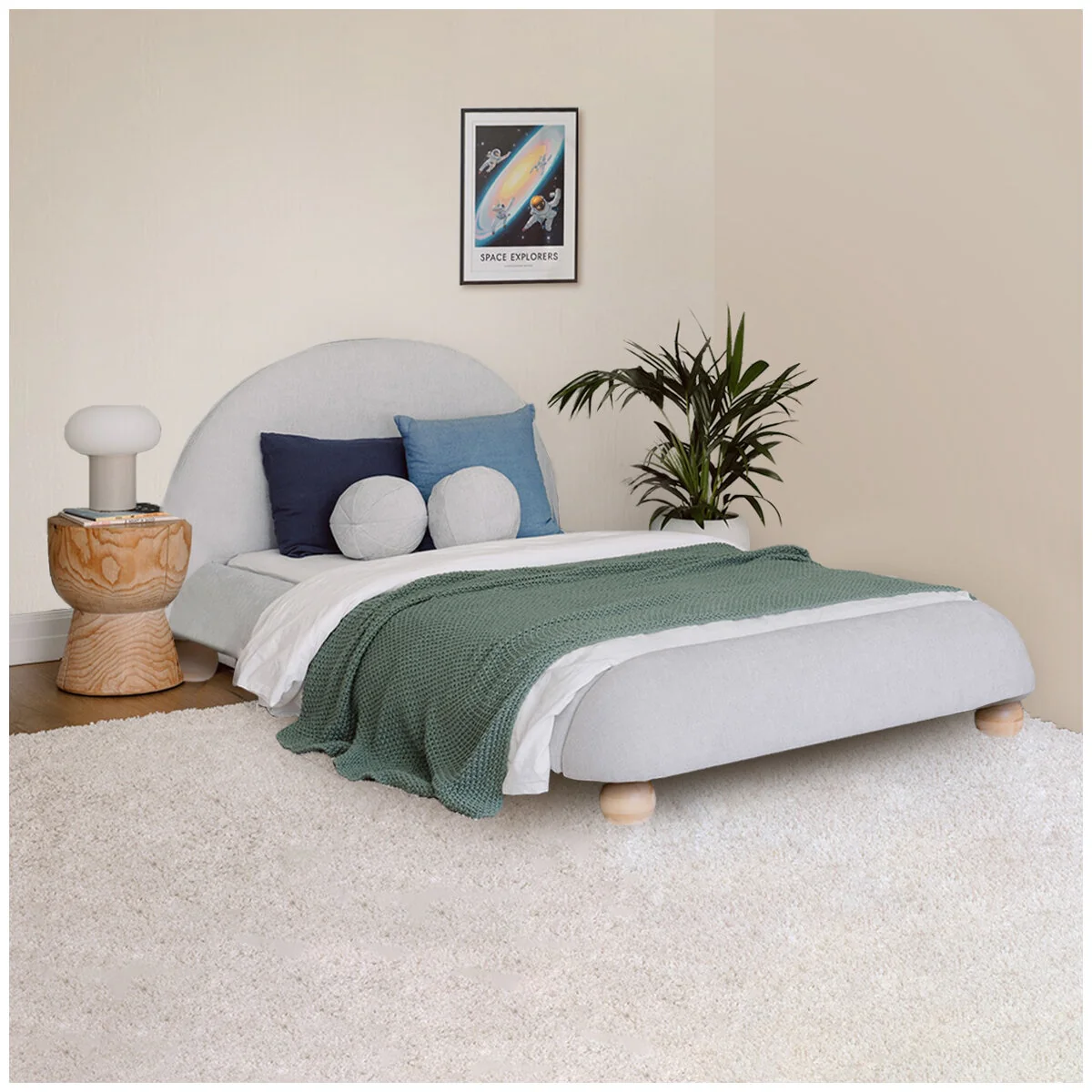 Aesthetik Kids King Single Upholstered Bed AK642524Z Grey Stylish - Image 8