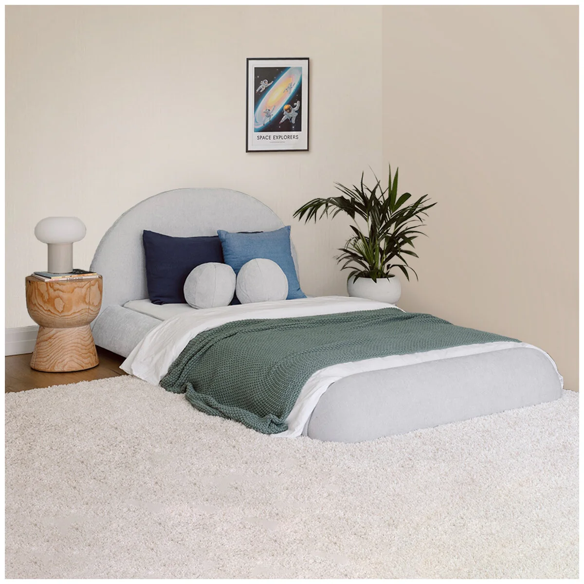 Aesthetik Kids King Single Upholstered Bed AK642524Z Grey Stylish - Image 9
