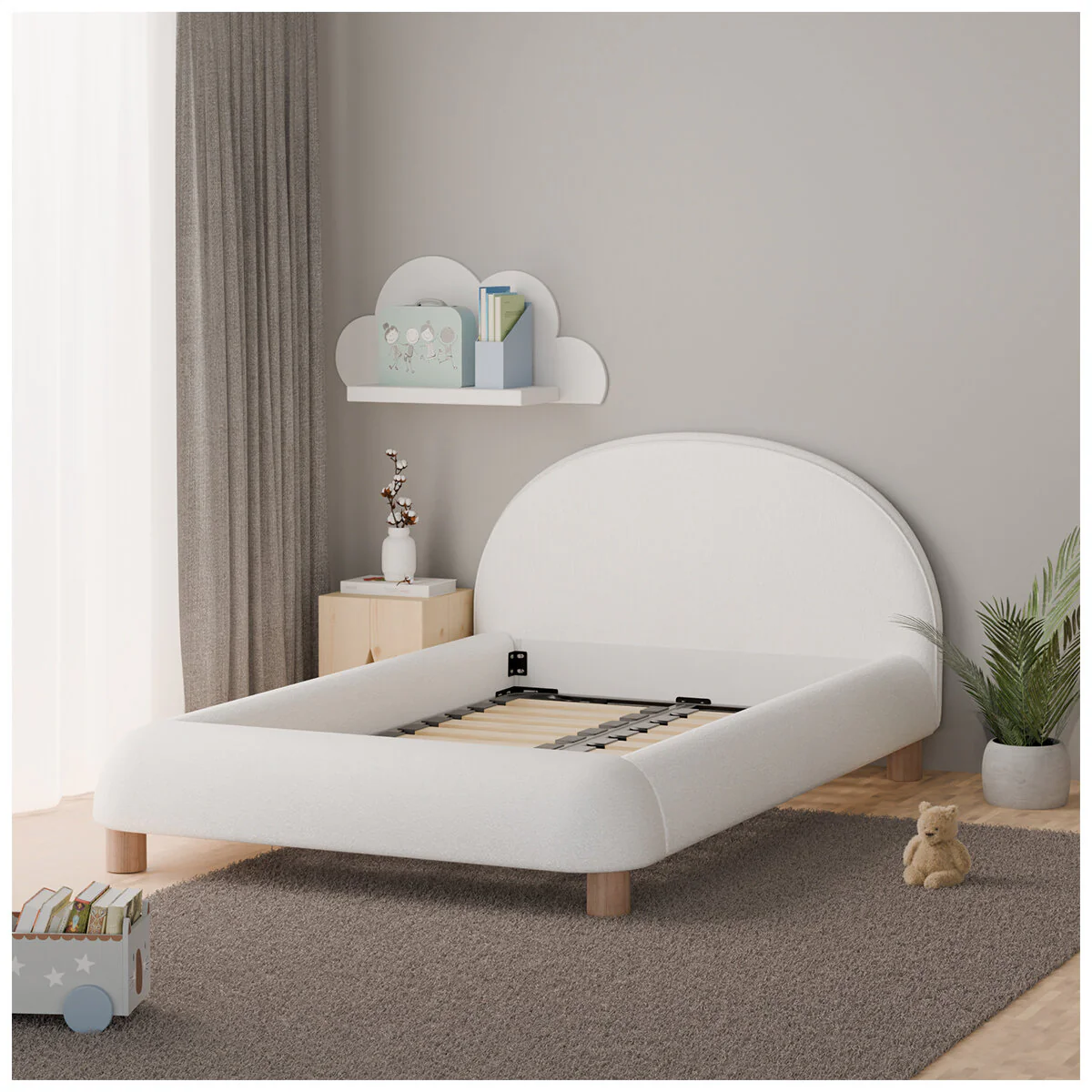 Aesthetik Kids Upholstered King Single Bed Ivory AKB309591 Stylish