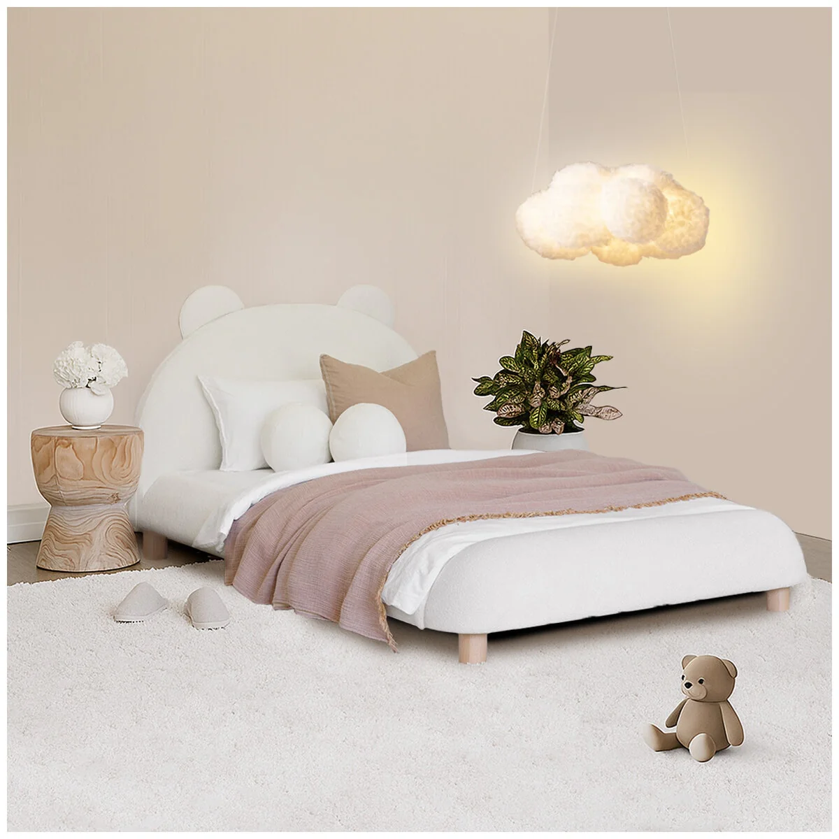 Aesthetik Kids Upholstered King Single Bed Ivory AKB309591 Stylish - Image 16