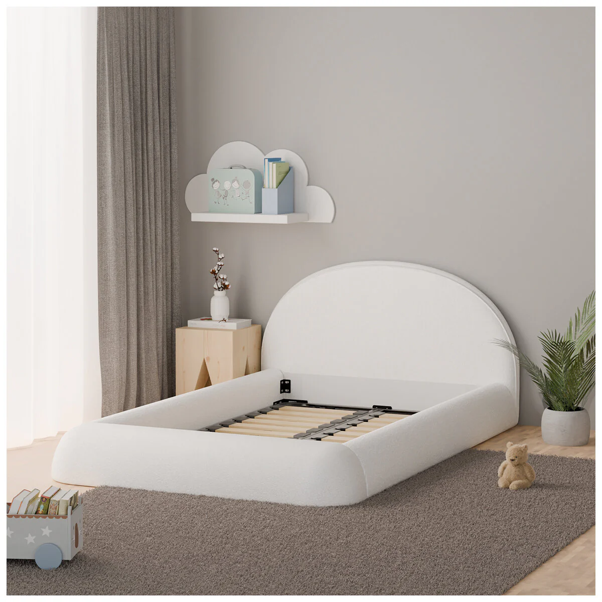 Aesthetik Kids Upholstered King Single Bed Ivory AKB309591 Stylish - Image 2