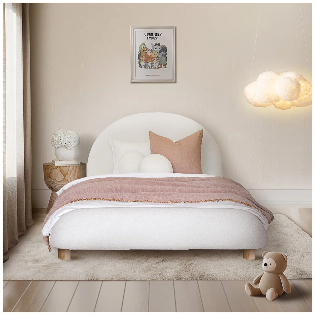 Aesthetik Kids Upholstered King Single Bed Ivory AKB309591 Stylish - Image 5