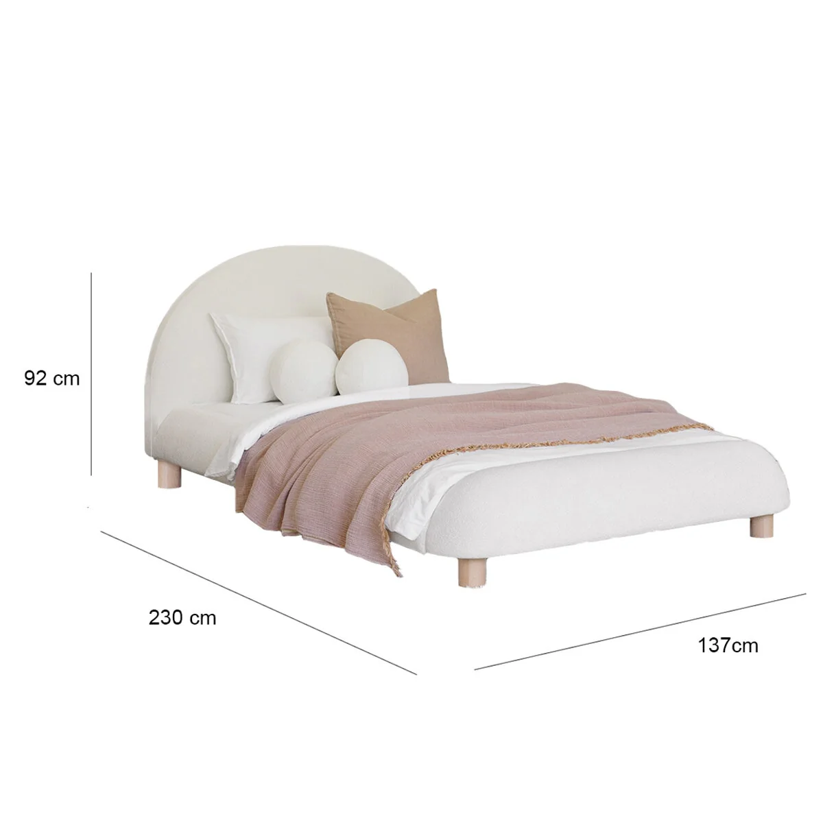 Aesthetik Kids Upholstered King Single Bed Ivory AKB309591 Stylish - Image 6