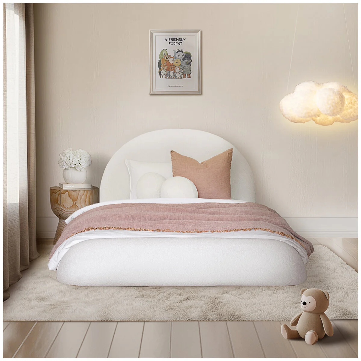 Aesthetik Kids Upholstered King Single Bed Ivory AKB309591 Stylish - Image 7