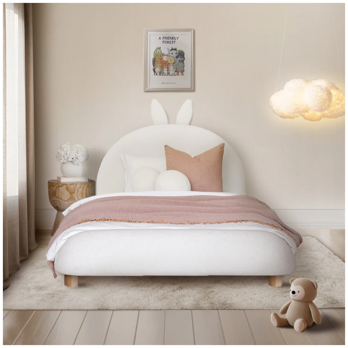 Aesthetik Kids Upholstered King Single Bed Ivory AKB309591 Stylish - Image 8