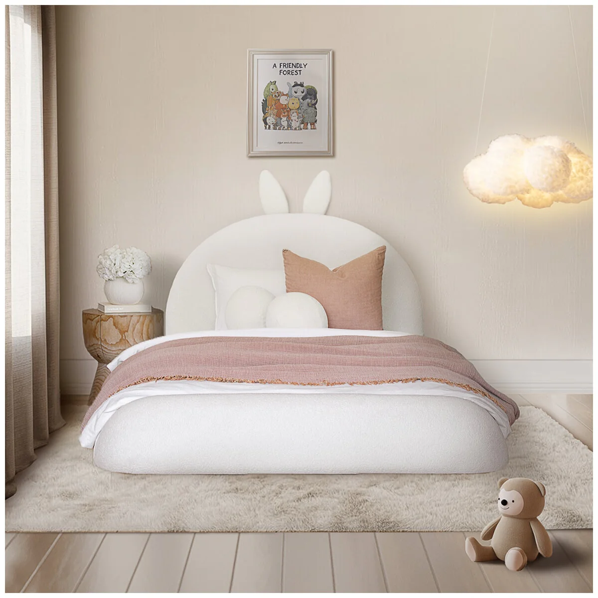 Aesthetik Kids Upholstered King Single Bed Ivory AKB309591 Stylish - Image 9