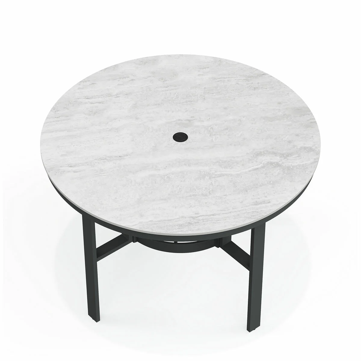 Agio Clearfield 5-Piece Sling Dining Set Black Weather-Resistant Stone Top - Image 7