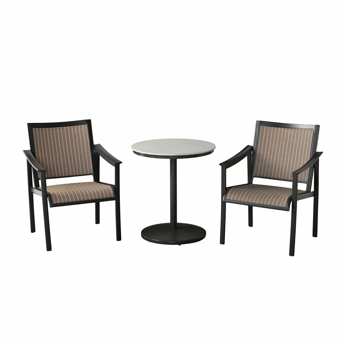 Agio Stinsley Bistro Set 3 Piece Black Aluminium Sintered Stone Durable - Image 5