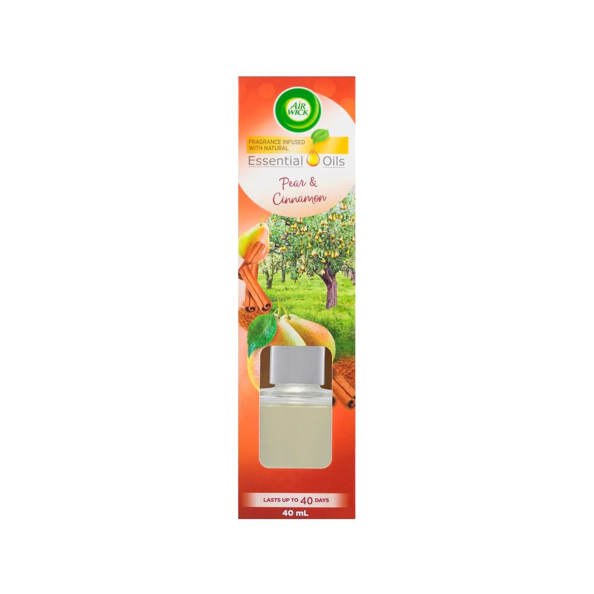 Air Wick Pear Cinnamon Reed Diffuser 40ml - Lasts 40 Days - Multi-colour