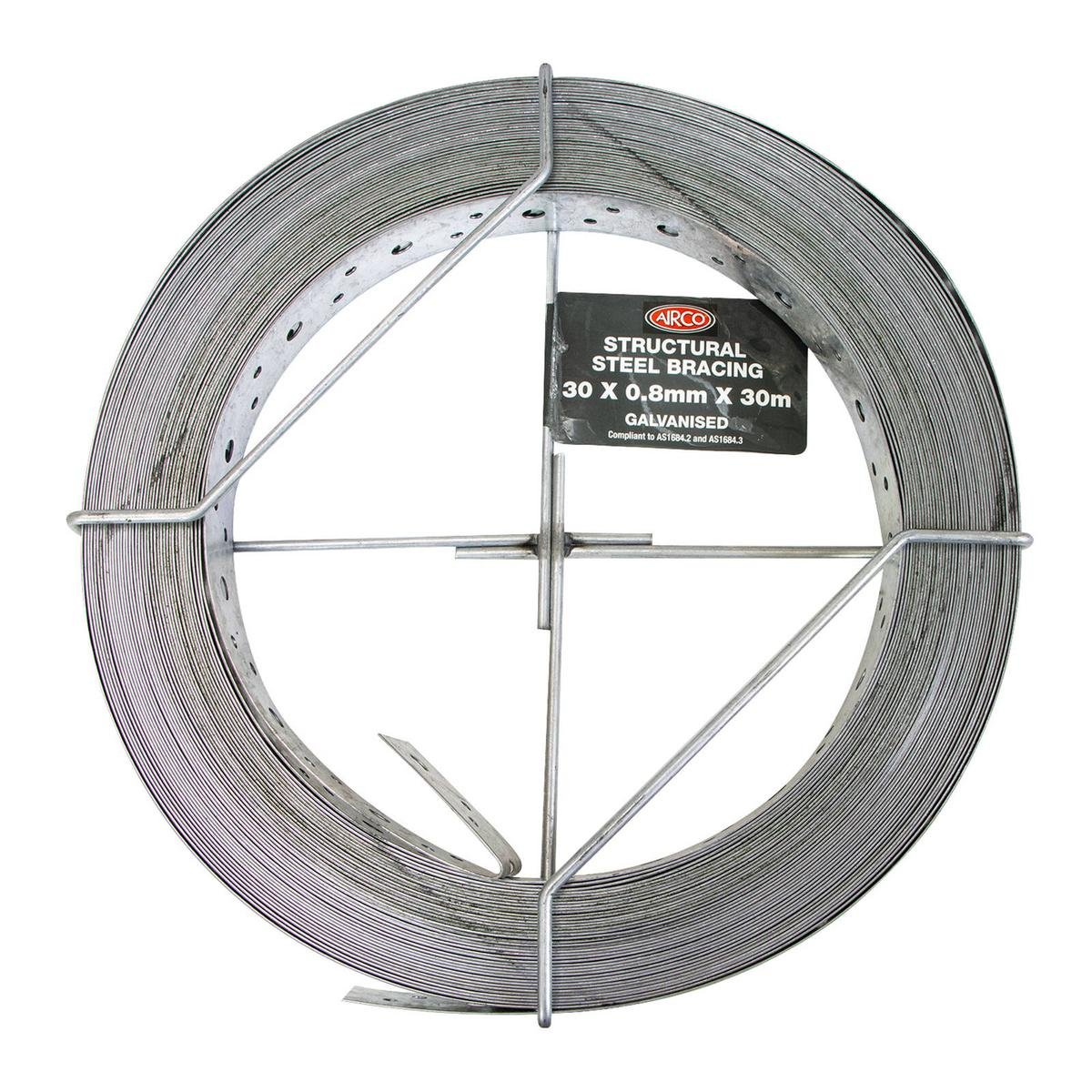 Airco Structural Galvanised Strapping 30 x 0.8mm 30m - Durable Bracing