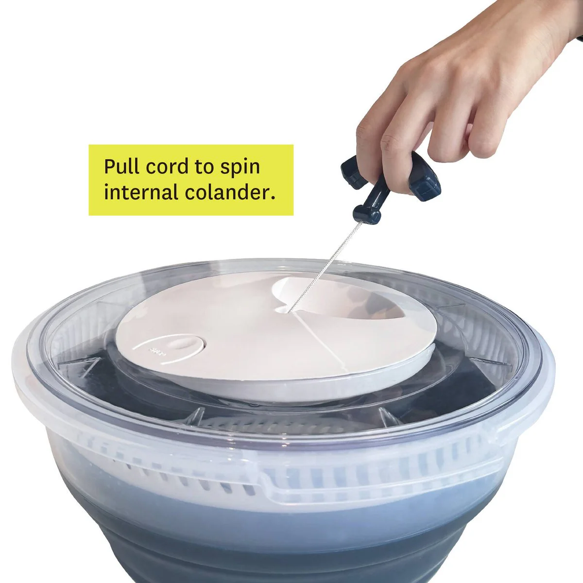 All Set 4.5L Collapsible Salad Spinner and Colander - Lightweight - Durable - Image 4