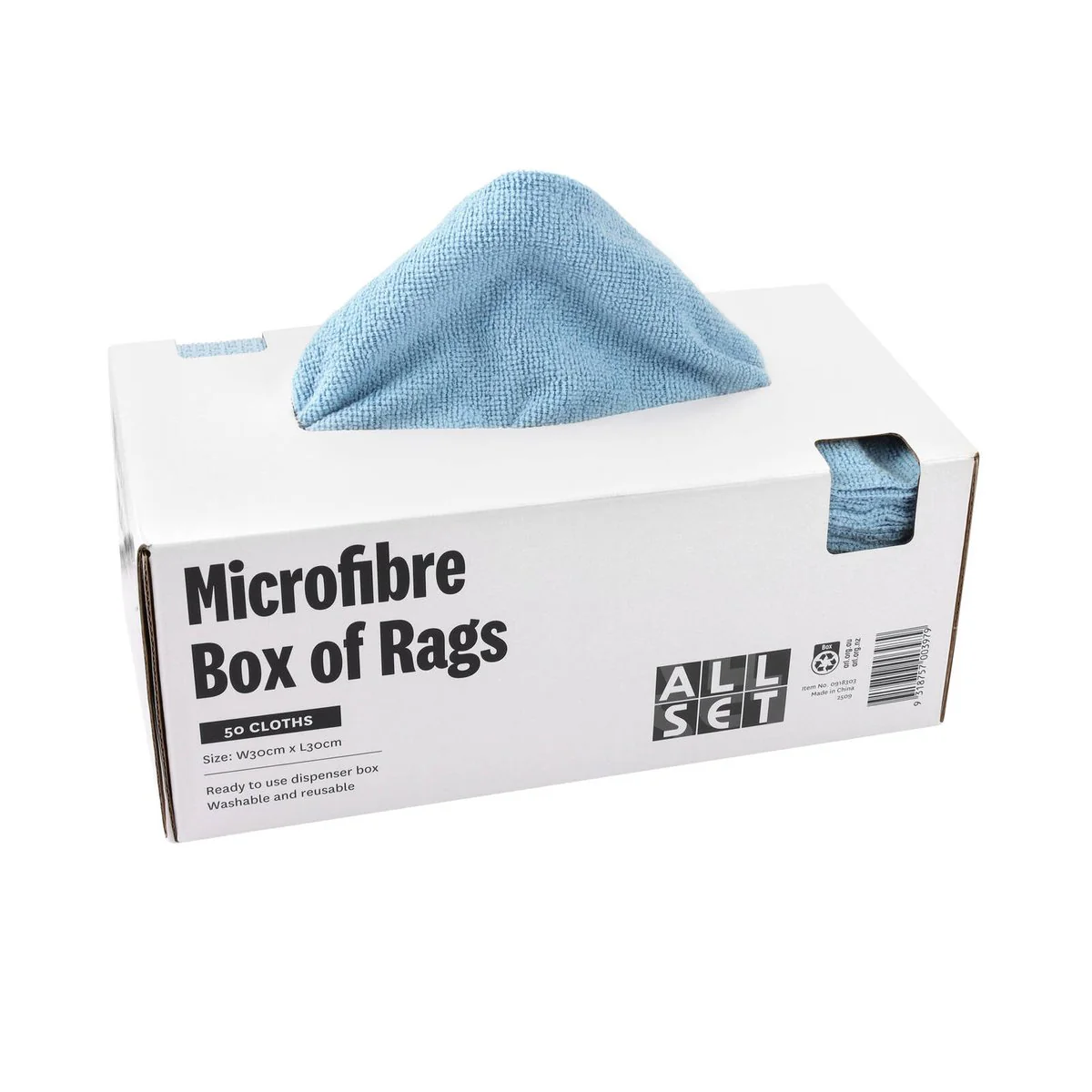All Set Auto Multi-Purpose Microfiber Towel 30x30cm Blue 50 Pack - Soft, Absorbent - Image 5
