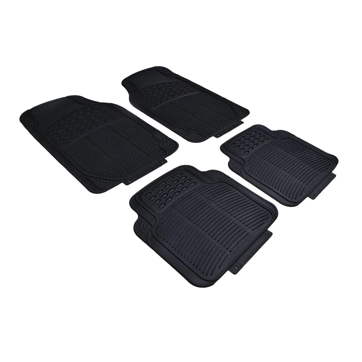 All Set Black PVC Car Floor Mat 4 Piece - Universal Fit - Heavy-Duty Protection - 430mm x 705mm - Image 2