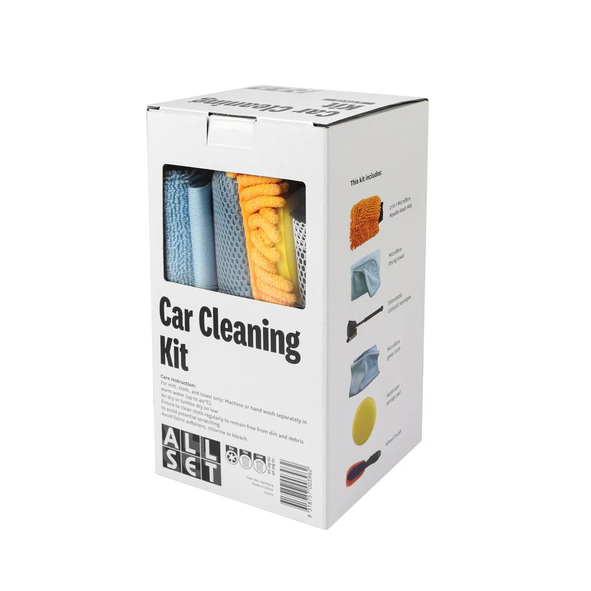 All Set Car Cleaning Kit 6 Piece - Microfibre Tools - 0.69kg - Multicolor - Image 2